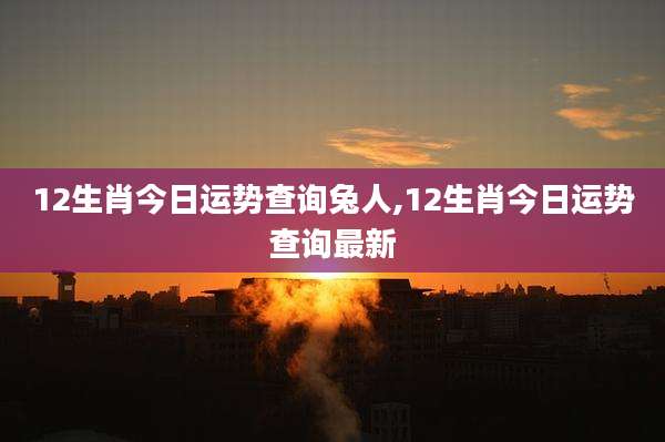 12生肖今日运势查询兔人,12生肖今日运势查询最新