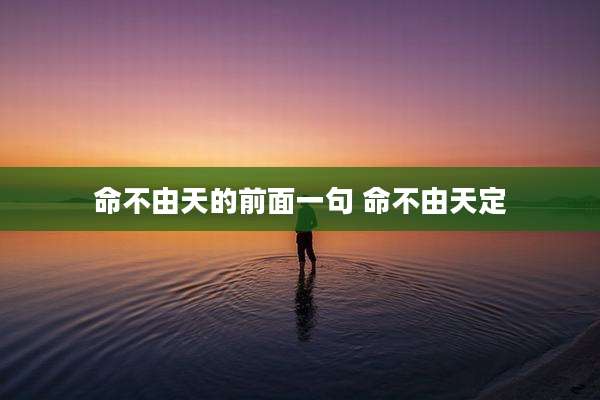 命不由天的前面一句 命不由天定