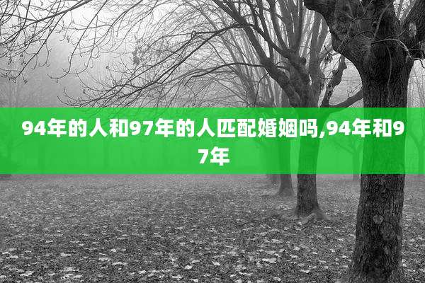 94年的人和97年的人匹配婚姻吗,94年和97年