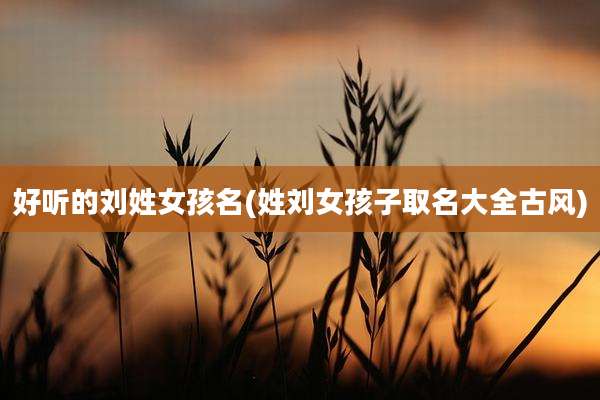 好听的刘姓女孩名(姓刘女孩子取名大全古风)