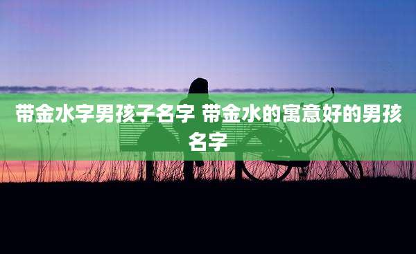 带金水字男孩子名字 带金水的寓意好的男孩名字