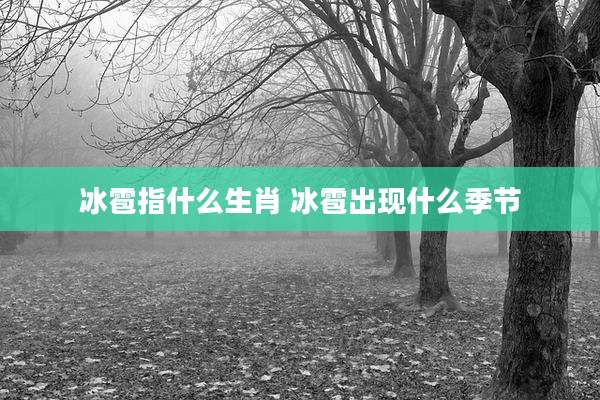冰雹指什么生肖 冰雹出现什么季节