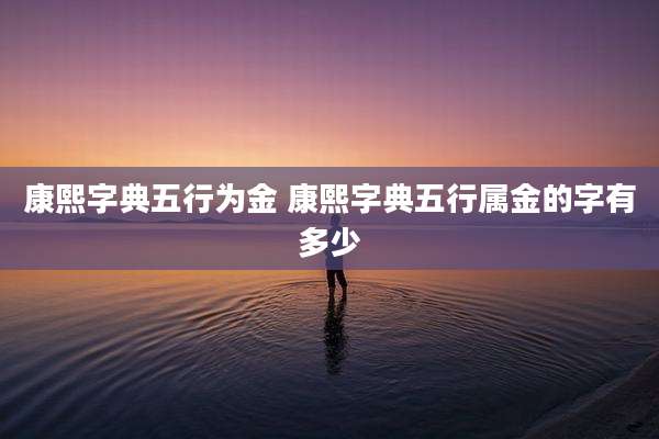 康熙字典五行为金 康熙字典五行属金的字有多少