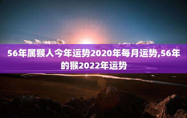 56年属猴人今年运势2020年每月运势,56年的猴2022年运势
