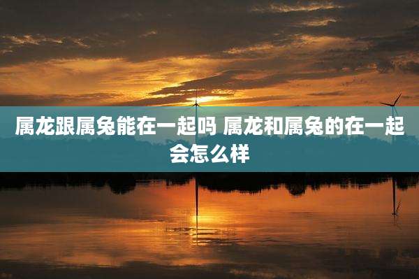 属龙跟属兔能在一起吗 属龙和属兔的在一起会怎么样