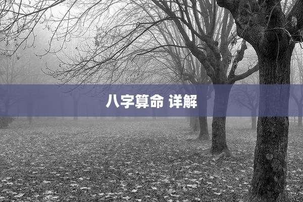 八字算命 详解