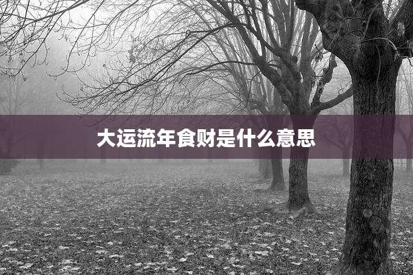 大运流年食财是什么意思