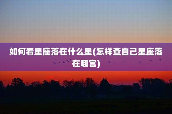 如何看星座落在什么星(怎样查自己星座落在哪宫)