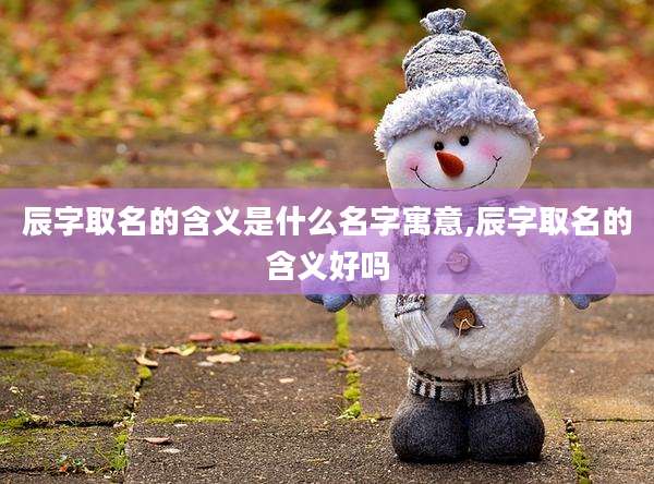 辰字取名的含义是什么名字寓意,辰字取名的含义好吗