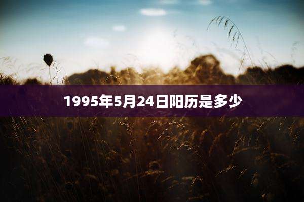 1995年5月24日阳历是多少