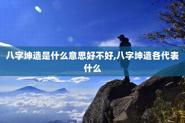 八字坤造是什么意思好不好,八字坤造各代表什么