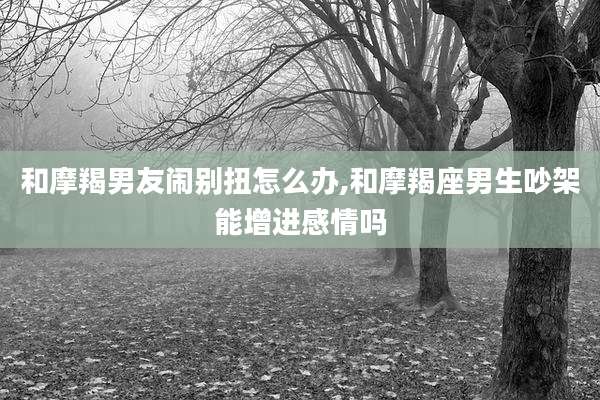 和摩羯男友闹别扭怎么办,和摩羯座男生吵架能增进感情吗
