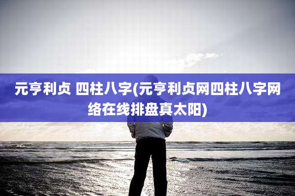 元亨利贞 四柱八字(元亨利贞网四柱八字网络在线排盘真太阳)