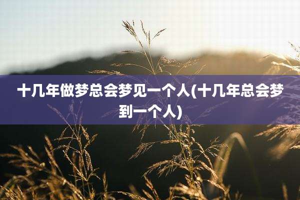 十几年做梦总会梦见一个人(十几年总会梦到一个人)