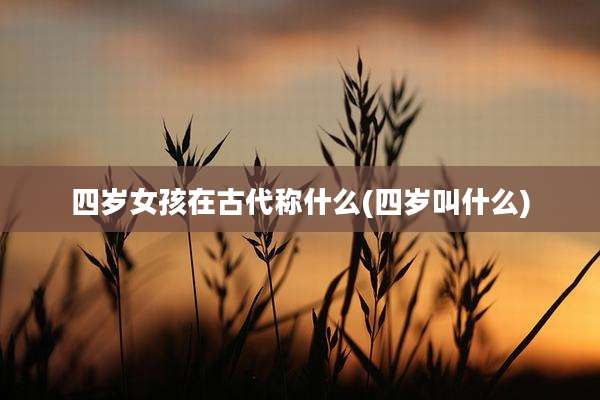 四岁女孩在古代称什么(四岁叫什么)
