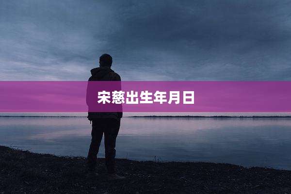 宋慈出生年月日
