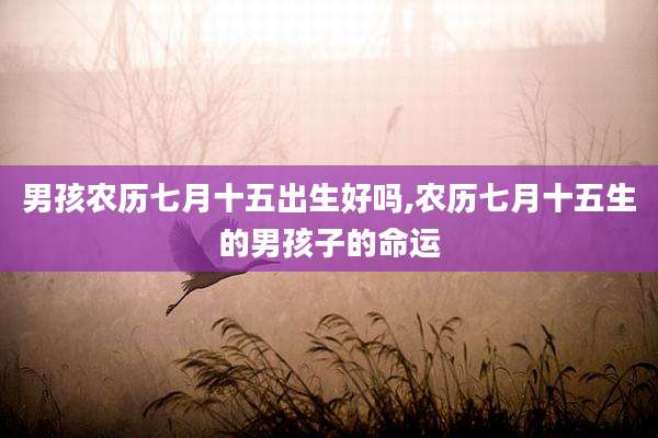 男孩农历七月十五出生好吗,农历七月十五生的男孩子的命运