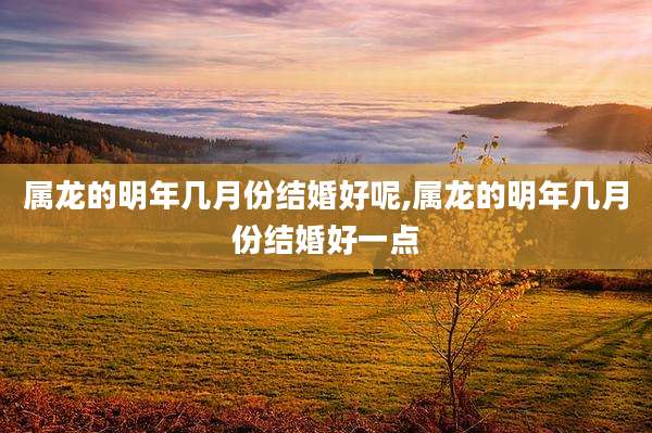 属龙的明年几月份结婚好呢,属龙的明年几月份结婚好一点