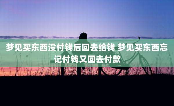梦见买东西没付钱后回去给钱 梦见买东西忘记付钱又回去付款