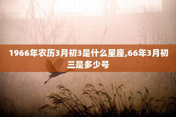 1966年农历3月初3是什么星座,66年3月初三是多少号