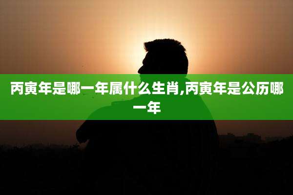 丙寅年是哪一年属什么生肖,丙寅年是公历哪一年