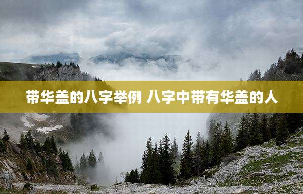 带华盖的八字举例 八字中带有华盖的人