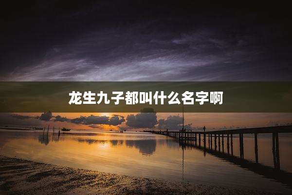 龙生九子都叫什么名字啊