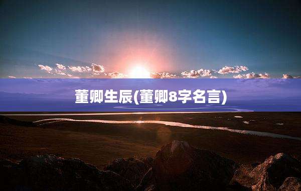 董卿生辰(董卿8字名言)