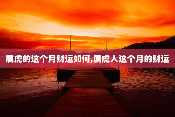 属虎的这个月财运如何,属虎人这个月的财运