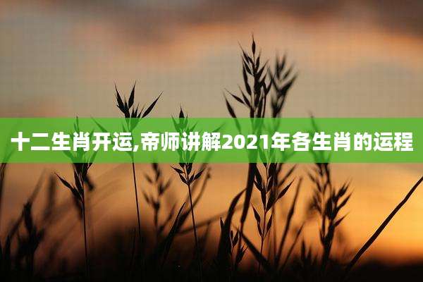 十二生肖开运,帝师讲解2021年各生肖的运程