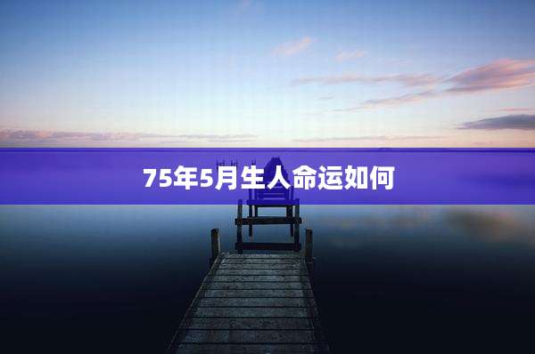75年5月生人命运如何