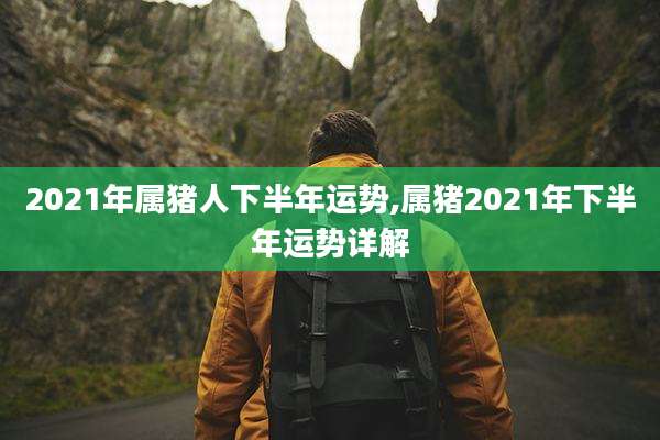 2021年属猪人下半年运势,属猪2021年下半年运势详解