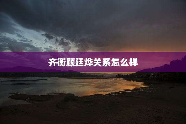 齐衡顾廷烨关系怎么样