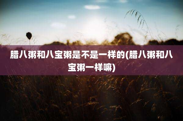 腊八粥和八宝粥是不是一样的(腊八粥和八宝粥一样嘛)