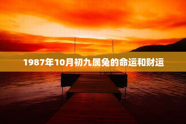 1987年10月初九属兔的命运和财运