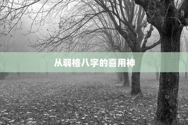 从弱格八字的喜用神