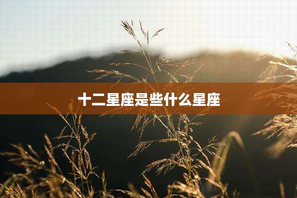十二星座是些什么星座