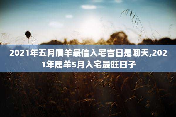 2021年五月属羊最佳入宅吉日是哪天,2021年属羊5月入宅最旺日子