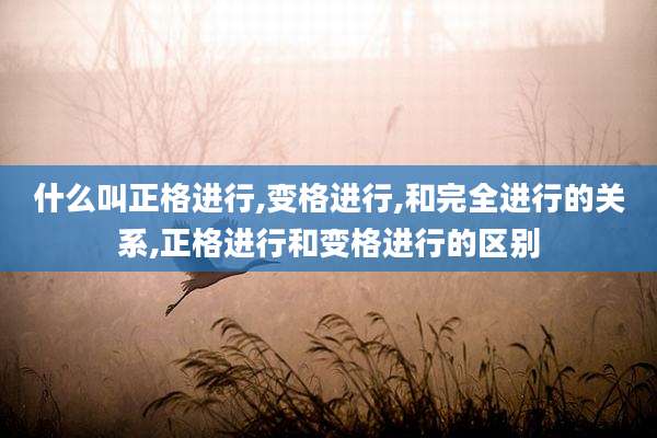 什么叫正格进行,变格进行,和完全进行的关系,正格进行和变格进行的区别