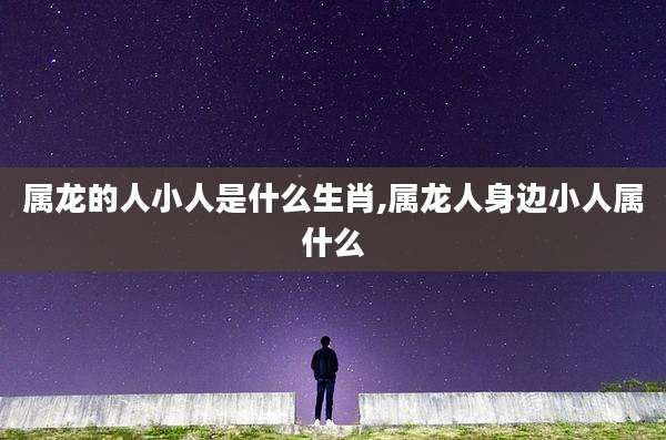 属龙的人小人是什么生肖,属龙人身边小人属什么