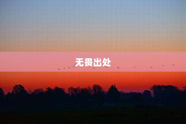 无畏出处