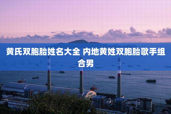 黄氏双胞胎姓名大全 内地黄姓双胞胎歌手组合男
