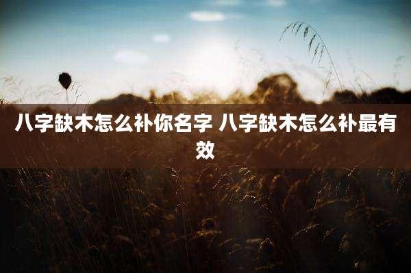 八字缺木怎么补你名字 八字缺木怎么补最有效