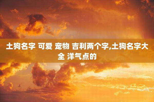 土狗名字 可爱 宠物 吉利两个字,土狗名字大全 洋气点的