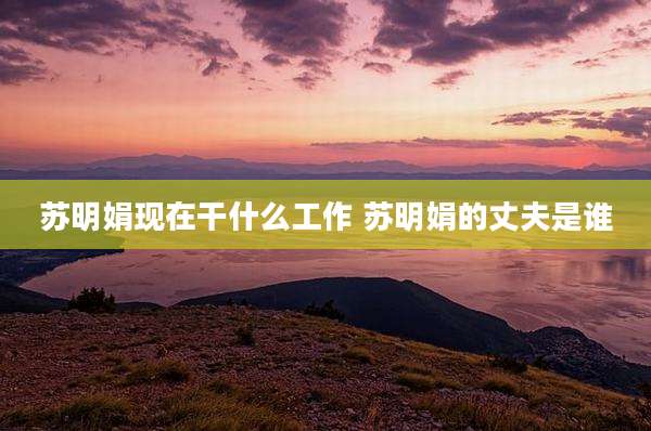 苏明娟现在干什么工作 苏明娟的丈夫是谁