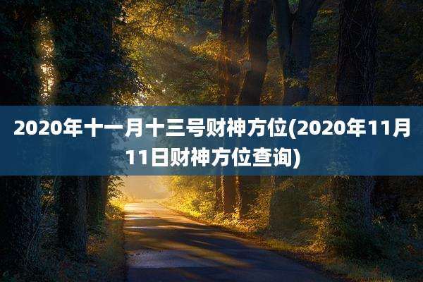 2020年十一月十三号财神方位(2020年11月11日财神方位查询)