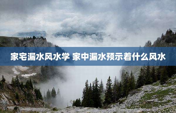 家宅漏水风水学 家中漏水预示着什么风水