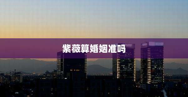 紫薇算婚姻准吗