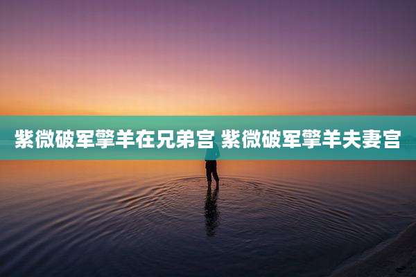紫微破军擎羊在兄弟宫 紫微破军擎羊夫妻宫