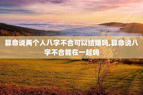 算命说两个人八字不合可以结婚吗,算命说八字不合能在一起吗